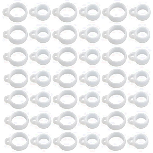 GORGECRAFT 1 Box 60PCS Clear Anti-Lost Silicone Rubber Rings 2 Sizes Holder Silicone Pendant Multipurpose Adjustable Cases 8/13mm Necklace Lanyard Replacement Carrying Kit for Key-Ring Pendant