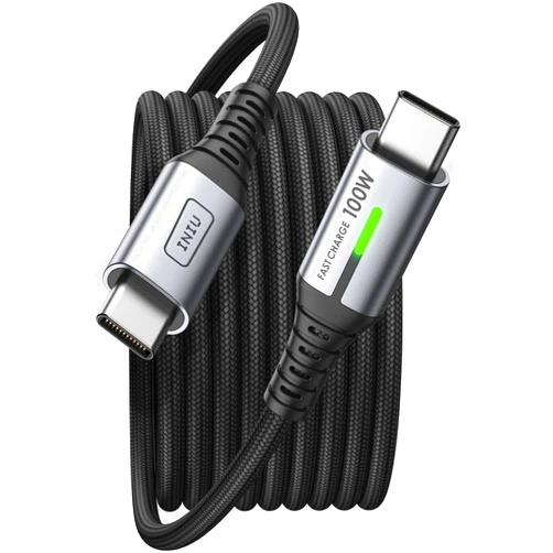 INIU USB C Cable, [6.6ft/2m] 100W PD USBC to USBC Charger Cable Fast Charging, Nylon Braided Type C to C Power Cord Data Cable USB-C for iPad Air MacBook Pro iPhone 16 15 Samsung Galaxy S23 S22 A9