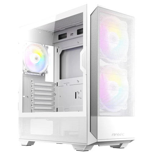 ANTEC NX416L White, High Airflow Mesh Front Panel, 2 x 160mm & 1 x 120mm ARGB Fans Included, Type-C, Tempered Glass Hinge Side Panel, Up to 11 Fans, 360mm Radiator Support, Mid-Tower ATX Gaming Case
