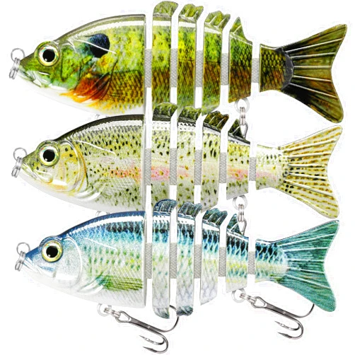 TRUSCEND Fishing Lures for Freshwater and Saltwater, Lifelike Swimbait for Bass Trout Crappie Walleye Pike, Slow Sinking Bass Fishing Lure, Must-Have Fishing Gifts for Men, Family Fishing Gear Plugs