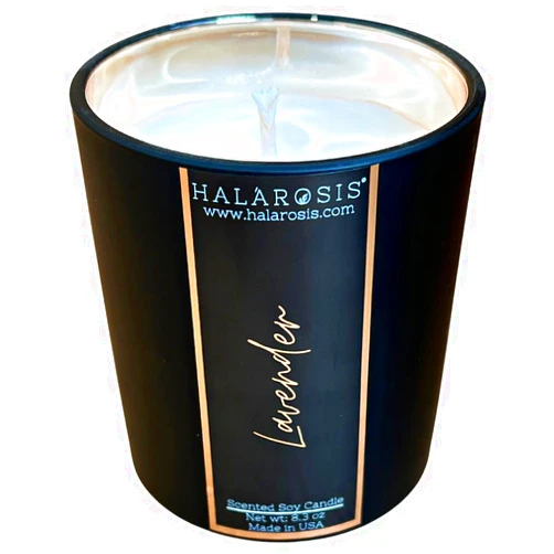 Halarosis Metallic Collection - Lavender Scented Candle - Room-Filling Fragrance - Soy Wax Candles - Plantable Paper Dust Cover - Burns Up to 40 Hours - (Size 8.3oz)