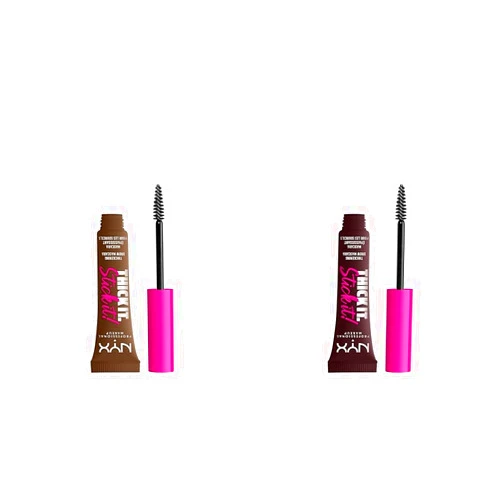 NYX Professional Makeup Thick It Stick It Thickening Brow Mascara Gel Bundle - Brunette and Espresso