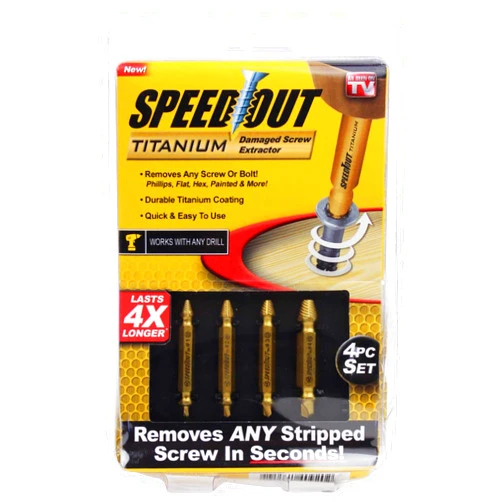 Speed Out Cobalt Damaged Screw Extractor Kit, 4 Piece Set, 1000366