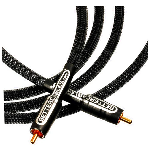 Better Cables BETTERCABLES.COM Silver Serpent Carbon Edition Low Frequency Subwoofer Audio Interconnect Cable - High-End, High-Performance, Premium Hi-Fi Audio - 10 Feet