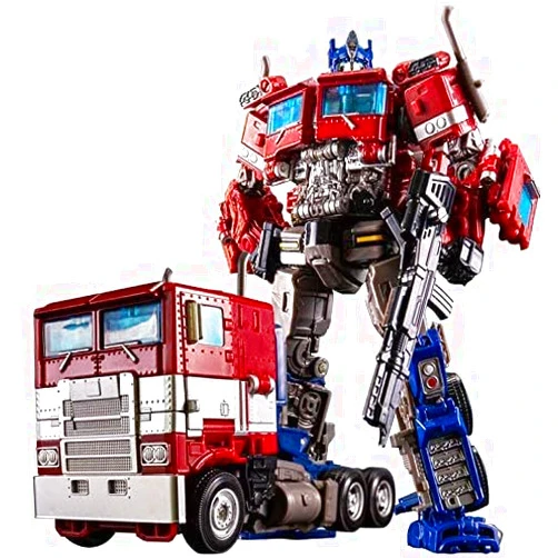 Rwbxq Deformation Robot Toy, Action Figures with Weapons, Portable Car Model Alloy Deformed Robot Toy Gift for Kids Boys and Girls (red)