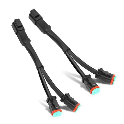 NR NIRIDER Nirider Universal Wiring Harness Splitters Deutsch DT DTP Adapters Wiring Harness Extension Kit Connectors for LED Pod Lights LED Cubes LED Work Lights Fog Lights Offroad Light Bars 2PCS