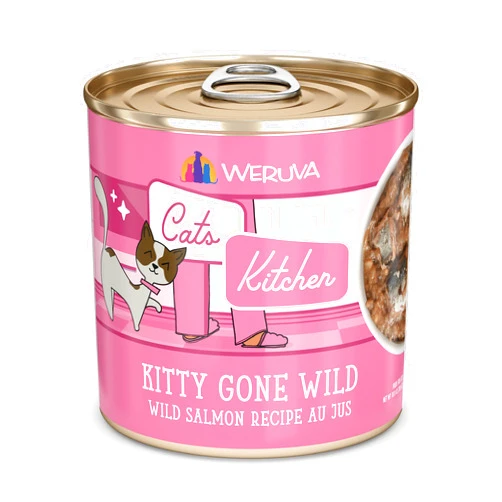 Weruva Cats in The Kitchen, Kitty Gone Wild Wet Cat Food, 10oz Can (Pack of 12)