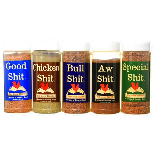 Big Cock Ranch Special Shit - Shit Load Big 5 Sampler (Pack of 5 Seasonings with 1 each of Bull, Special, Good, Aw, Chicken