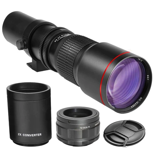 BM Premium High-Power 500mm/1000mm f/8 Manual Telephoto Lens for Canon EOS R, EOS R3, EOS R5, EOS R6, EOS R7, EOS R8, EOS R50, EOS R100, EOS RP Mirrorless Cameras