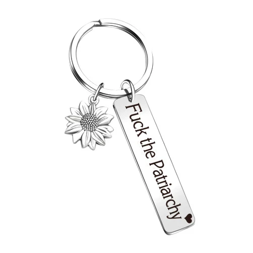 JIUSHUN Feminism Keychain For Women's Rights Gift Girl Power Keychain Coworkers Gift Daughter Gift Sister Gift