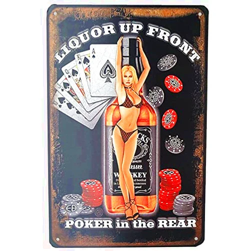 Annekilly Metal Tin Sign Vintage Chic Art Decoration Jack Whiskey Daniels Pinup Sexy Girl for Home Bar Cafe Farm Store Garage or Club 12