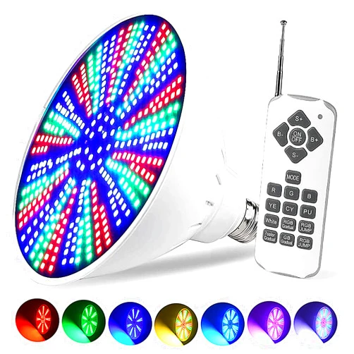 Bairutong Led Pool Lights for Inground Pool.120V 40W RGB Color Change Pool Light Bulb.E26 Screw in Type Bulbs Replacement.Lifetime Replacement Program