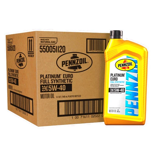 Pennzoil Platinum Euro Full Synthetic 5W-40 Motor Oil, 1 Quart (6 Pack)