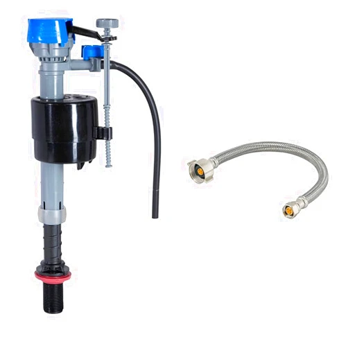Fluidmaster 400H-002 Performax Universal Toilet Fill Valve High Performance Tank & Eastman 12 Inch Flexible Toilet Connector, Stainless Steel Braided Hose with 7/8 Inch Ballcock