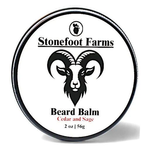 Stonefoot Farms Beard Balm - Cedarwood and Sage - Beard Wax with Natural Oils & Butters - Leave in Conditioner and Beard Straightener for Men - Softens & Nourishes Beard and Mustache, Reduces Frizz, Shapes Beard - Made in USA