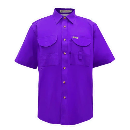 Tiger Hill Men's Short Sleeve Fishing Button Down Shirt, Breathable Outdoors Casual Lightweight Shirt