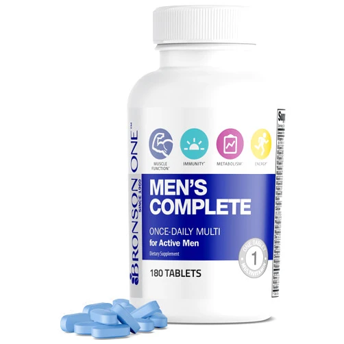 Bronson ONE Daily Men’s Complete Multivitamin Multimineral Once-Daily Multi for Active Men, 180 Tablets