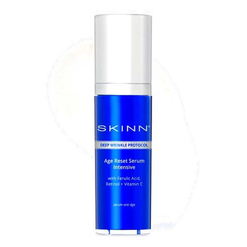 SKINN Deep Wrinkle Facial Serum, Intensive Age Reset Serum - Anti Wrinkle Repair Face Serum - Hydrating & Plumping Anti Aging Serum Reduces Fine Lines - Ferulic Acid, Retinol & Vitamin C