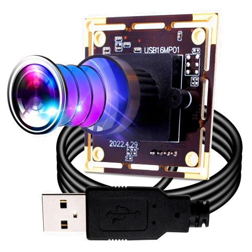 IEights 16MP USB Fisheye Camera Wide Angle PC Camera for Computer Raspberry Pi Mini UVC USB2.0 Webcam Board IMX298 USB Security Camera Module 3496p Lightburn Camera for Laptop(170degree Fisheye Lens)
