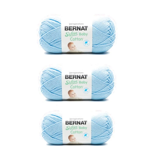 Bernat Softee Baby Cotton Dusk Sky Yarn - 3 Pack of 120g/4.25oz - Blend - 3 DK (Light) - 254 Yards - Knitting/Crochet Dusk Sky 3 Pack