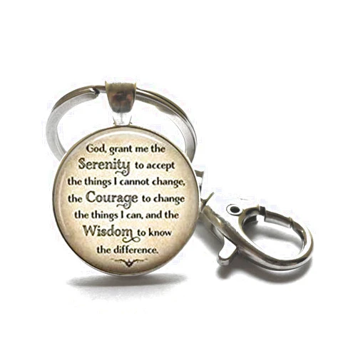 Ishaou Serenity Prayer keychain Serenity Prayer keychain inspirational jewelry inspirational quote spiritual quote jewelry spiritual jewelry