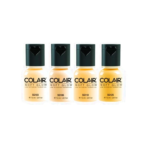 Dinair Airbrush Makeup Foundation | 4pc Fair Shades Set | Soft Glow: Matte Finish | Size 1/4 oz.