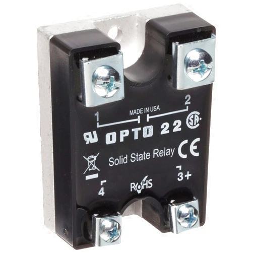Opto 22 240D10-17 DC Control Solid State Relay, 240 VAC, 10 Amp, 4000 V Optical Isolation, 1/2 Cycle Maximum Turn-On/Off Time, 25 - 65 Hz Operating Frequency