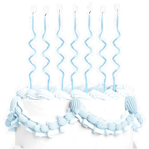 xo, Fetti Pearl Blue Wavy Cake Candles, Tall Thin - 10 Pcs | Birthday Party Supplies, Bachelorette Cake Decor, Glitter Cupcake Topper, Fun Dessert Decorations