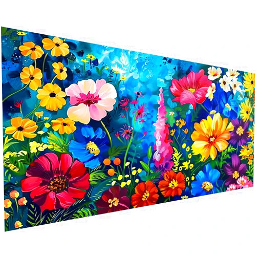 Ekuxom Large Diamond Art Kits for Adults Flowers, Flowers Large Diamond Painting Kits for Adults, Full Drill Colorful Flowers Diamond Art Gem Art Gifts for Home Wall Decor (27.5 X 15.7 Inch)
