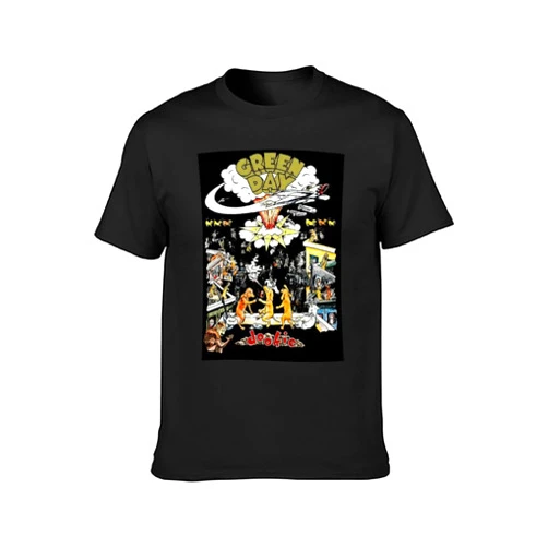 Betearless Men's T-Shirts Green Day Dookie Tour Punk Rock Black