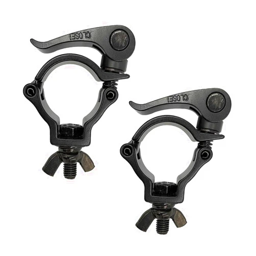 Deergo 1.5inch Quick Release DJ Lighting Clamp Aluminum Alloy Heavy Duty 220lbs Truss Clamps Fit Pipe OD 1.5-1.57inch / 38-40mm Black