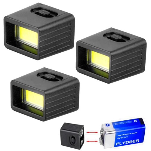 Generic 9 Volt LED Portable Flashlight- High Lumens Mini LED Flashlight, Compact 9 Volt Pocket Torch for Camping, Hiking, and Emergency Use (3Pcs)