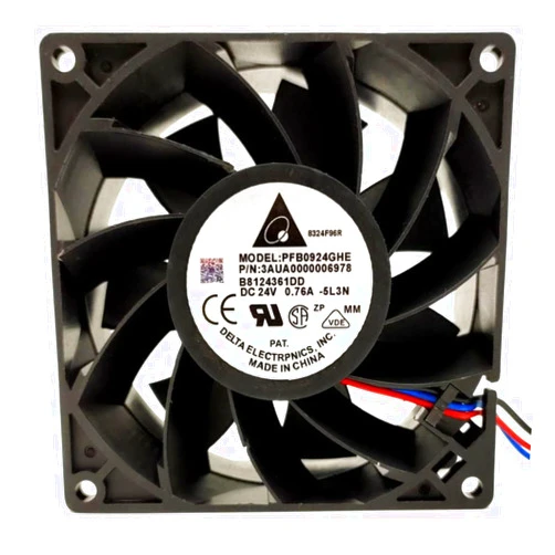 Artist Unknown PFB0924GHE DC24V 0.76A 92mm Fan - 0.76A 9238 3-Wire Inverter Cooling Fan, Black