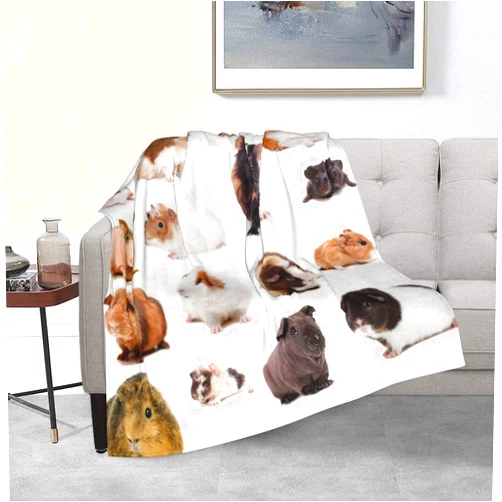SKT T1 Guinea Pig Blanket Cute Cavy Animal Throw Blankets for Kids Boys Girls Adults, Cozy Flannel Super Soft Lightweight Fluffy Sofa Bed Office Fleece Plush Blanket 50