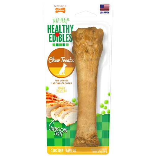 Nylabone Healthy Edibles Natural Dog Chews Long Lasting Chicken Flavor Treats for Dogs, X-Large/Souper (1 Count)