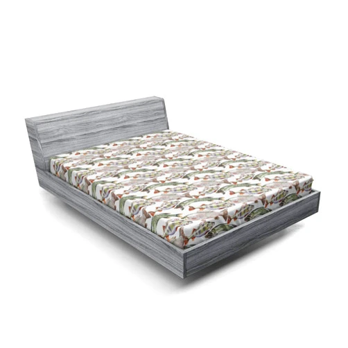 Ambesonne Fishes Fitted Sheet, Watercolor Common Carp Perch and Bass Freshwater Animals Themed Seafood Drawing, Bed Cover with All-Round Elastic Deep Pocket for Comfort, Queen Size, Grey Green