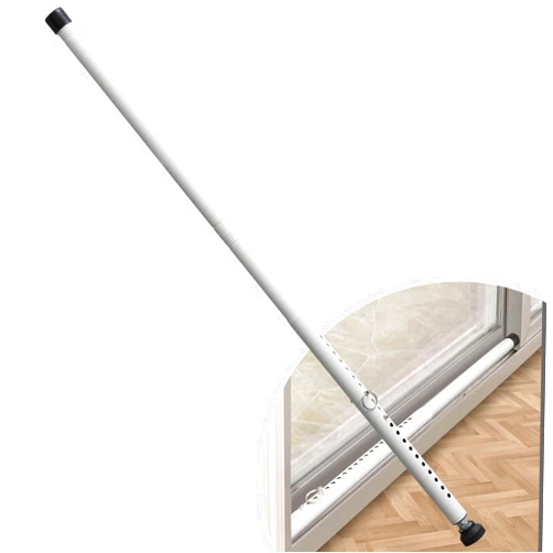 DIIG Sliding Door Security Bar，17.7-50.5inch Adjustable Locking Window Safety Bar with Rubber Tips,Diameter 1inch Window Security Bar for Home Apartment （White）