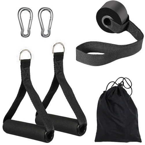 VEISHEN Gym Exercise Handles, Foam Door Anchor，Replacement Handle Attachments for Cable Machine Pulleys, Resistance Band and Strength Trainer, Pull Down Workout Accessories, Home Gym Add On Equipment