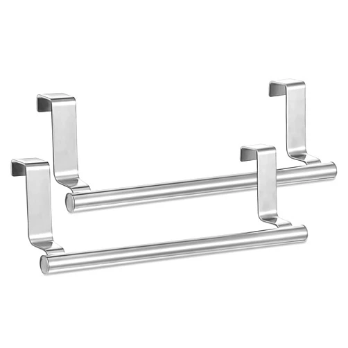 DIVINA VITAE 2 Pack Over The Cabinet Towel Holder, Stainless Steel Kitchen Towel Holder Over Cabinet Door, 9