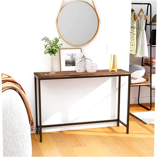 Homestorys Narrow Console Table,Entryway Table, Thin Sofa Table, Side Table, Display Table, for Hallway, Bedroom, Living Room, Foyer, Rustic Brown, 41 INCHES