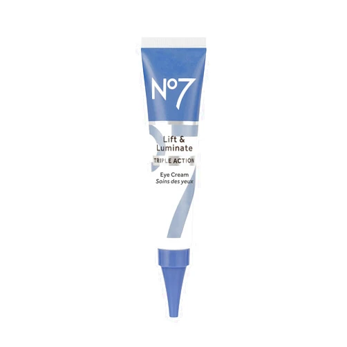 No7 Lift & Luminate Triple Action Eye Cream - Anti-Aging Under Eye Cream for Dark Circles, Puffiness & Wrinkles - Formulated with Vitamin C to Brighten and Refresh Tired Eyes (0.5 Fl Oz)