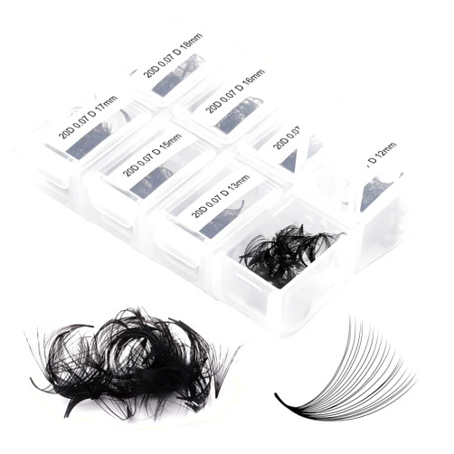 FADLASH Eyelash Extension FADLASH 20D Premade Fans Eyelash Extensions 600pcs Premade Lash Extensions Fans Premade Lash Fans D Curl Volume Lash Extensions Mixed Tray (20D-0.07D-8-15mm)