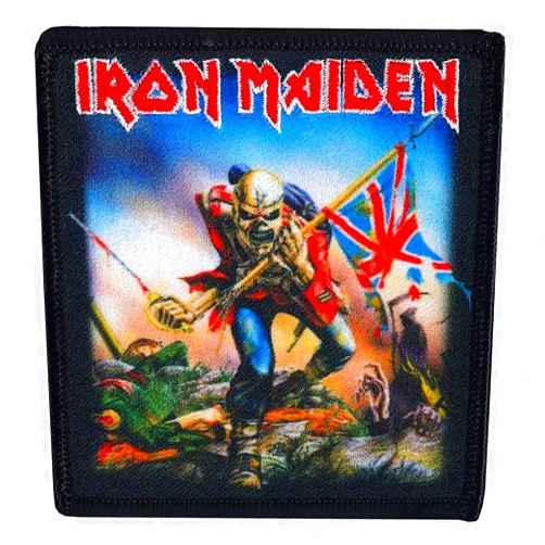 C&D Visionary Iron Maiden British Flag Patch, Black, Red