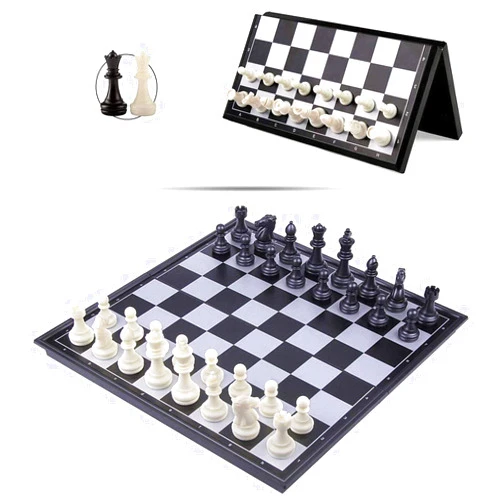 LEAP 12.6“ Magnetic Chess Set Foldable Portable Game Board for Adult Travel Set with 2 Queens