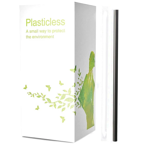 KTOB 200 Count 100% Individually Wrapped Compostable PLA Straws-KTOB Biodegradable Black Disposable Drinking Straws-Eco Friendly Plant-Based Plastic Coffee Straws Sustainable