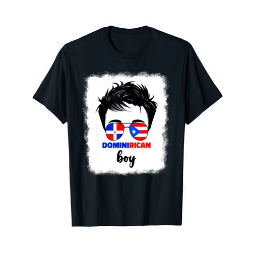 Cute Dominican And Puerto Rican Designs Co. DominiRican Boy Kids Dominican And Puerto Rican Rico Flag T-Shirt