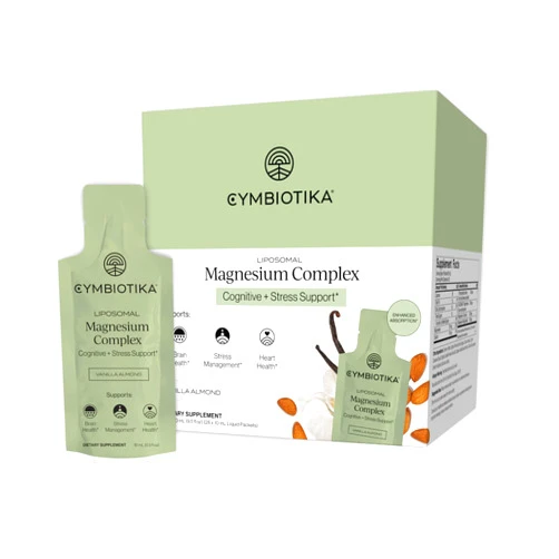 Cymbiotika Liposomal Magnesium Complex – Promotes Relaxation, Restful Sleep, and Heart & Brain Health – Highly Absorbable 3-in-1 Formula – Vanilla Almond, 10 mL Pouches (28 Count)