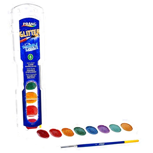 PRANG Washable Watercolor Paint Set, Assorted Glitter Colors, eight Colors (X80515)