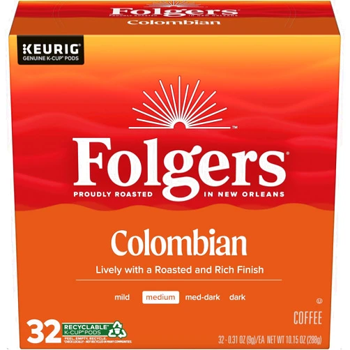 Folgers K Cups Folgers Colombian Medium Roast Coffee, 128 Keurig K-Cup Pods