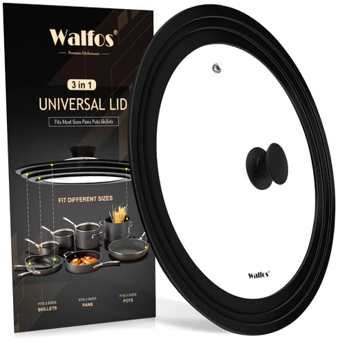 Walfos Universal Lid for Pots, Pans and Skillets Fits 7